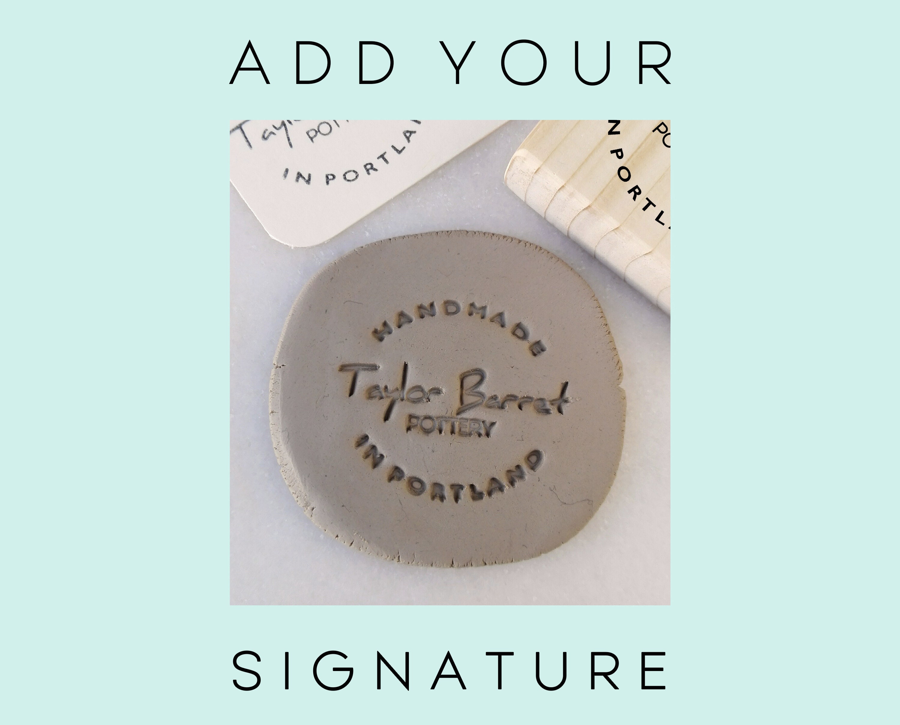 Custom Signature and Location Clay Stamp Signature Pottery Etsy