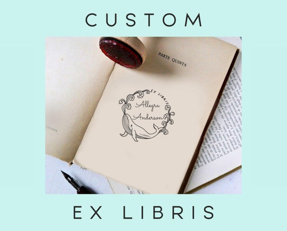 Timbro Ex Libris personalizzato con nome e Iniziali
