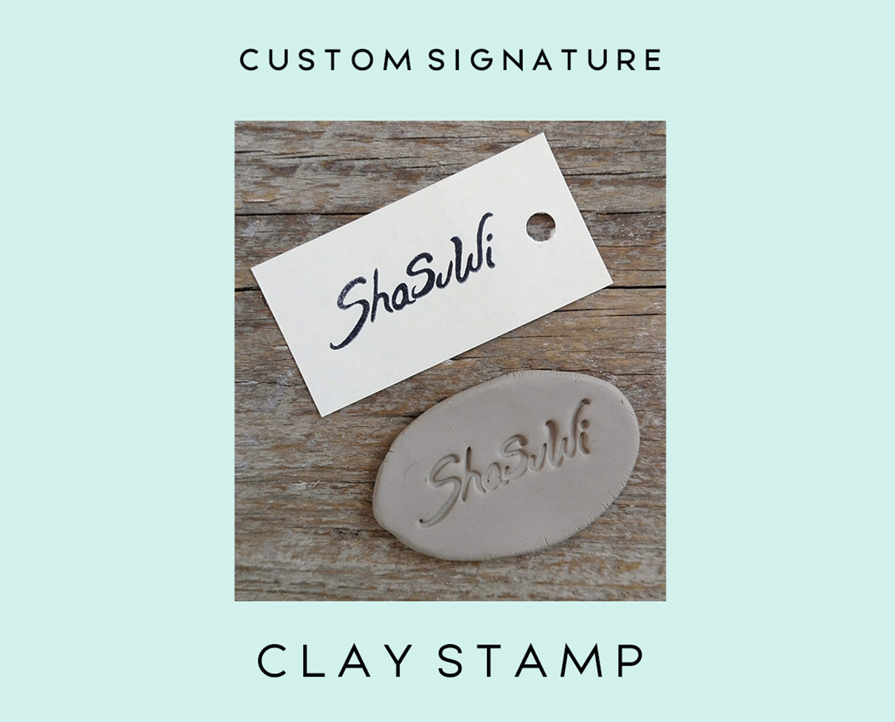 Custom Signature Clay Stamp Your Signature Pottery Stamp Etsy