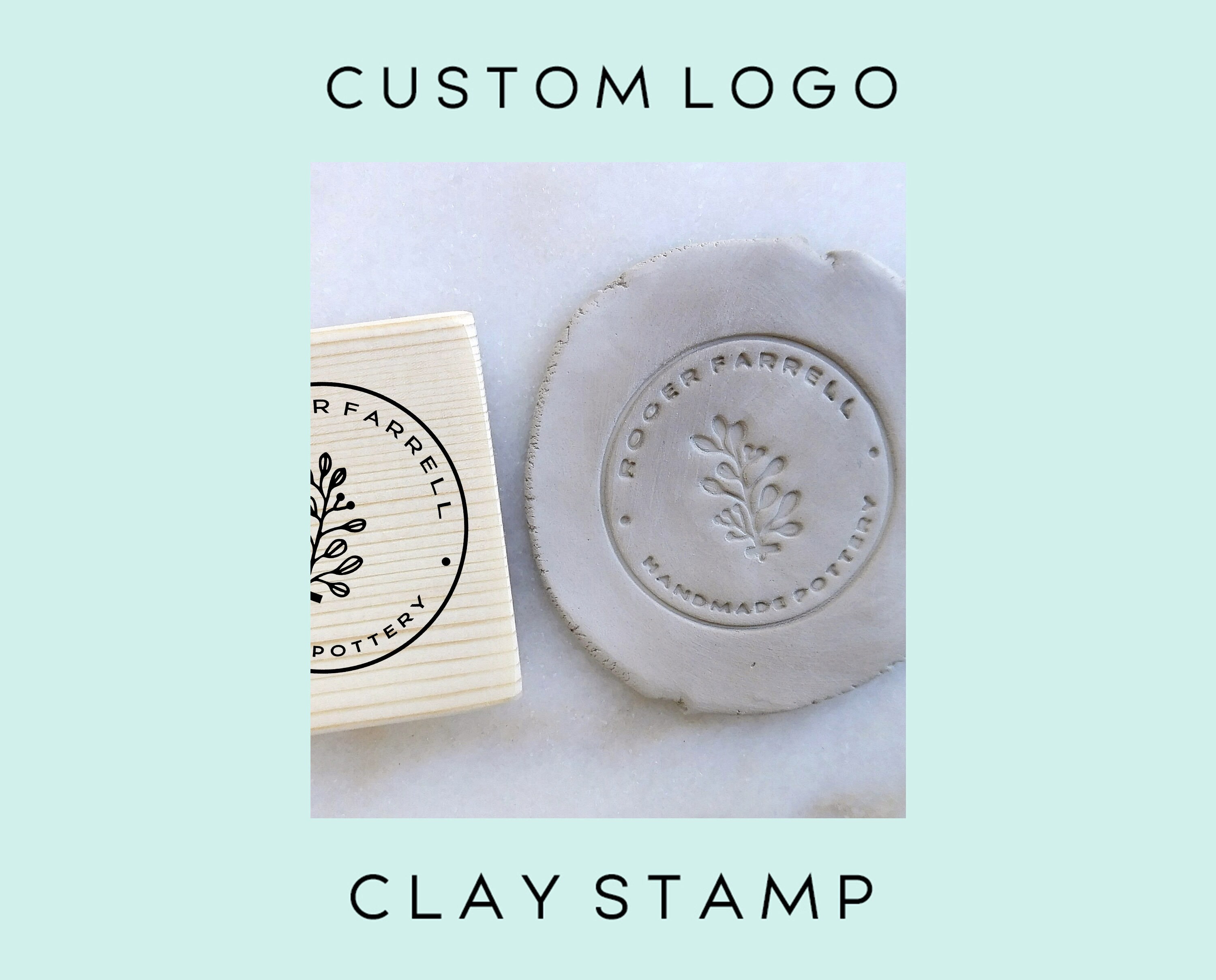 Custom Pottery Stamp of Logo or Image, Custom Clay Stamp, Pottery Logo  Rubber Stamp, Rubber Stamp for Clay, Ceramics, Pottery Signature 