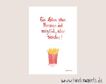 Frites carte postale