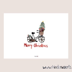 Carte postale vélo de Noël