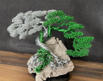 Wire Tree Sculpture - Wire Bonsai Tree - Handmade Wire Tree - Metal Bonsai