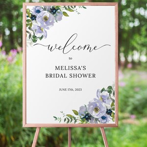 Bridal Shower Welcome Sign, Lavender Floral Welcome Signs, Wedding Shower Sign, Welcome Poster, 5 Editable Templates