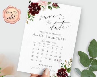 Save The Date Template Calendar Etsy october 2021 calendar save the date