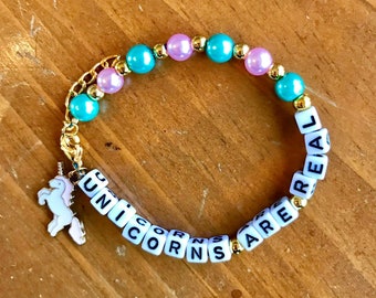 Unicorn Bracelet for Girls | Unicorn Bracelet for Little Girls | Unicorn Bracelet Charm | Unicorn Gifts | Unicorn Beaded Bracelet