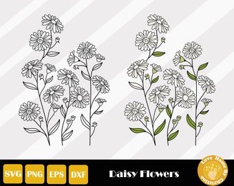 Daisy Svg, Daisy Flower Svg, Daisy Clipart, Flowers Svg, Wildflower Svg, Daisy Cut Flie, Instant Download