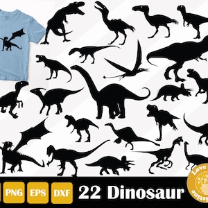 22 Dinosaur T Rex SVG PNG EPS Files for Cricut Silhouette Files, Easy Cut File, Instant Download