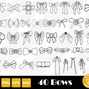 40 Bow Svg, Bow Tie Svg, Hair Bow Svg Bundle, Hairbow Laser Cut Files , Easy Cut, Instant Download