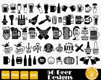 56 Beer SVG,  Drink svg,  Beer Glass Svg, Beer Cut File for Cricut Silhouette Files, Easy Cut, Instant Download