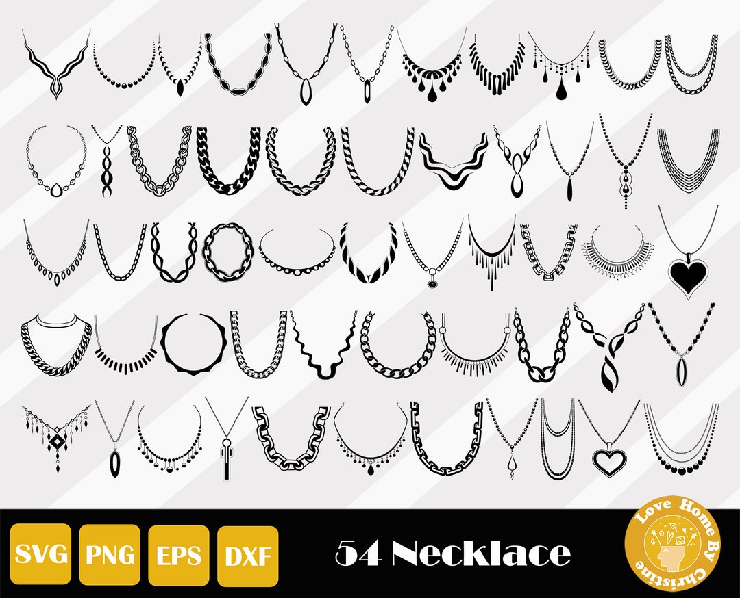 Necklace Svg, Chain Necklace Svg, Jewelry Svg, Chain Clipart, Metal ...