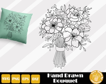 Blombukett Svg, Blombukett Svg, Blommigt klippfil, Bukett Svg, Bukett Clipart, Blomma Clipart, Direktnedladdning