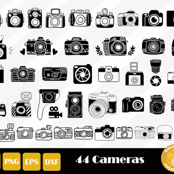 44 Camera Svg, Photography Svg, Movie Camera Svg, Photography clipart, Camera Cut File Cricut and Silhouette, Easy Cut, Instant Download