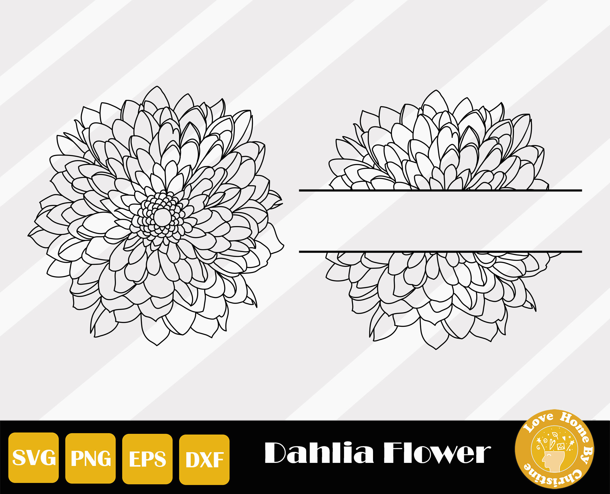 Dahlia Monogram Svg Dahlia Svg Dahlia Clip Art Flower - vrogue.co