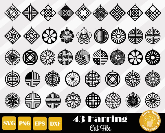 43 Earrings Cut File, Geometric Earrings, Leather Earring Svg, Earring Template Svg, Earring Svg, Earring Template Cut, Instant Download