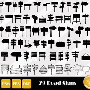 79 道路標識クリップアート、道路標識 SVG、道路標識カットファイル、道路標識クリップアート、木の板 SVG、木製標識 SVG、即時ダウンロード