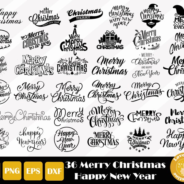 36 Merry Christmas Svg, Christmas Shirt Svg, Christmas Clipart, Christmas Cut File, Merry Christmas Clipart, Instant Download