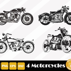 4 Motorcycle Svg, Motorbike Svg, Motorcycle Vector, Motorcycle Cut File, Motorcycle Clipart, Harley Svg, Easy Cut, Instant Download