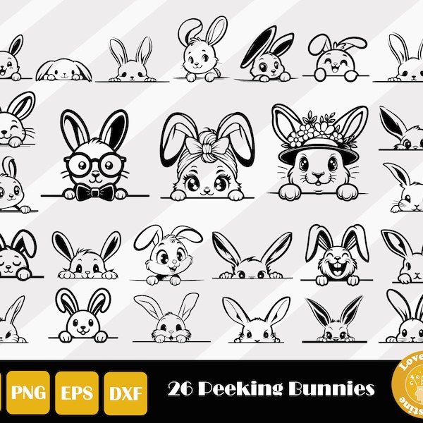 Peeking Rabbit Svg, Peeking Bunny Svg, Bunny Face Svg, Cute Bunny Svg, Easter Rabbit Svg, Peeking Animal Svg, Easter Bunny, Bunny Clipart