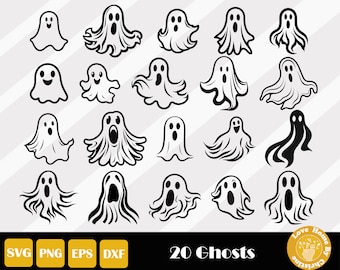 20 Ghost Svg, Halloween Svg, Halloween Shirt, Spooky Season Svg, Kids Halloween Svg, Trick Or Treat Svg, Spooky Svg, Instant Download