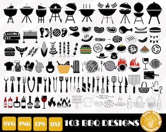103 BBQ Svg, Grilling Svg, Barbecue Svg, Barbecue Svg Bundle, Cooking Svg, Meat Smoker Svg, Instant DownloadEasy Cut, Instant Download