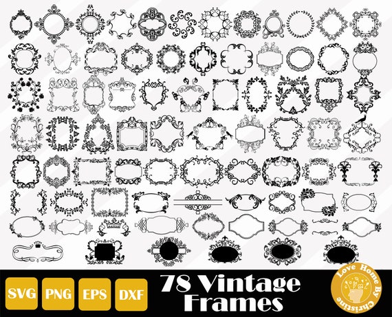 Download 78 Vintage Frames Svg Monogram Frame Vintage Label Svg Etsy