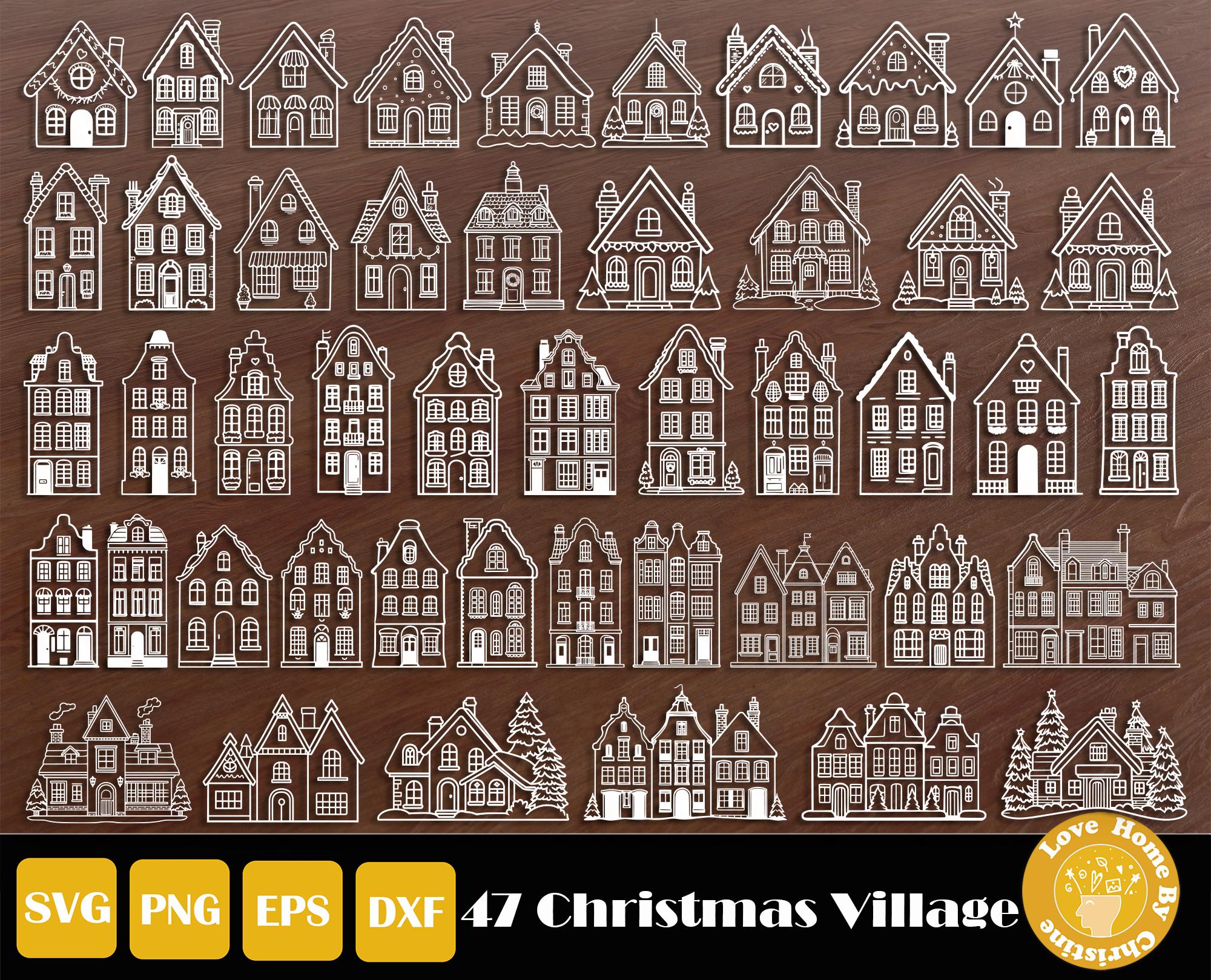 christmas-village-window-stencils-etsy for Free Printable Christmas Village Window Stencils Christmas Village Window Stencils - Etsy for Free Printable Christmas Village Window Stencils