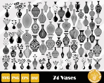 Flower Vase Svg, Vase Svg, Vase Clipart, Bouquet Vase Svg, Flower In Vase Svg, Pottery Svg, Pottery Vase Svg, Jar Svg, Instant Download