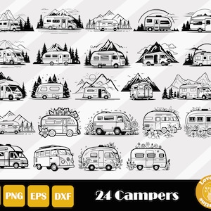 24 Camping Svg, Happy Camper Svg, Adventure Svg, Camp Life Svg, Outdoor Svg, Hiking Svg, Tent Svg, Campfire Svg, Instant Download
