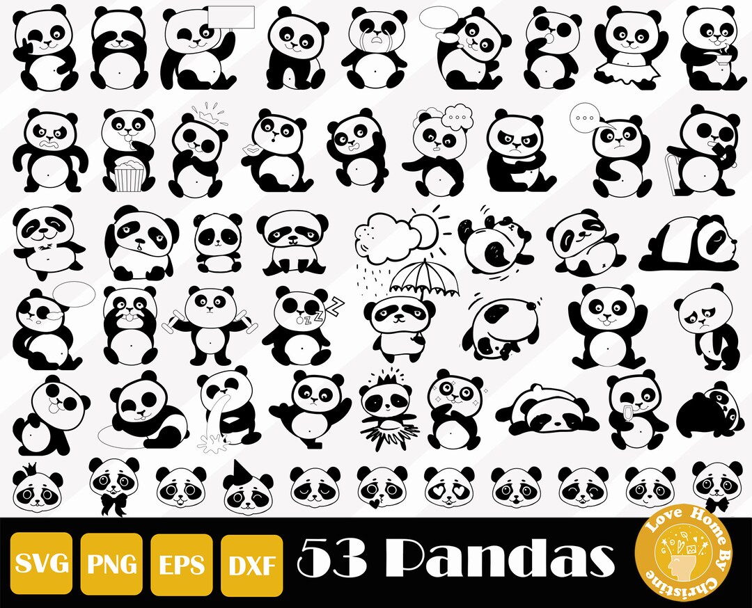 53 Panda Svg, Cute Panda Svg, Panda Face Svg, Kung Fu Panda Cut Files ...