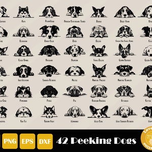 Dog Svg, Dog Lover Svg, Dog Face Svg, Peeking Dog Svg, Animal Dog Svg, Dog Outline Svg, Dog Breed Svg, Instant Download