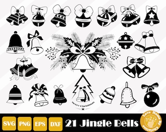 21 Jingle Bells Svg, Christmas Svg, Sleigh Bell Svg, Christmas Bell Svg, Bell Svg, Jingle Bells Sign, Easy Cust, Sofort Download