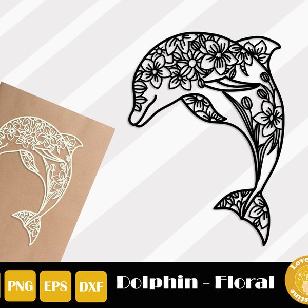 Delfin Svg, Delfin Svg, Delfin Svg, Delphin Svg, Delfin Mit Blumen, Delfin Mandala, Sofort Download