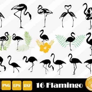 16 Flamingo SVG Cut Files: Cricut & Silhouette (Digital Download)