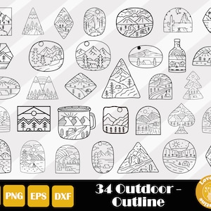 Outdoor Svg, Adventure Svg, Mountain Svg, Camp Life Svg, Hiking Svg, Camper Svg, Nature Svg, Forest Mountain Scene Svg, Instant Download