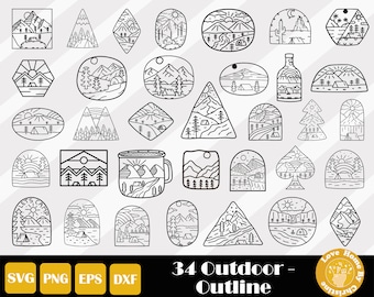 Outdoor Svg, Adventure Svg, Mountain Svg, Camp Life Svg, Hiking Svg, Camper Svg, Nature Svg, Forest Mountain Scene Svg, Instant Download