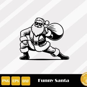 Funny Santa Svg, Funny Christmas Png, Cool Santa Claus Clipart, Santa Claus Svg, Adult Christmas Svg, Santa Shirt Svg, Santa Claus Figure
