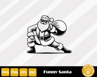 Funny Santa Svg, Funny Christmas Png, Cool Santa Claus Clipart, Santa Claus Svg, Adult Christmas Svg, Santa Shirt Svg, Santa Claus Figure