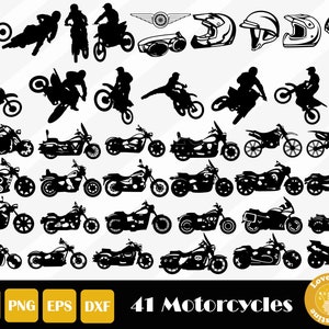 41 Motocicleta SVG, Moto SVG, Harley Havidson SVG Archivo de corte para cricut Silhouette Files, Corte fácil, Descarga instantánea