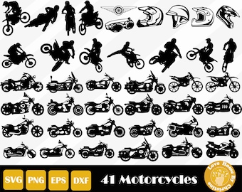 41 Motorcycle SVG, Motorbike SVG, Harley Havidson SVG Cut File for Cricut Silhouette Files, Easy Cut, Instant Download