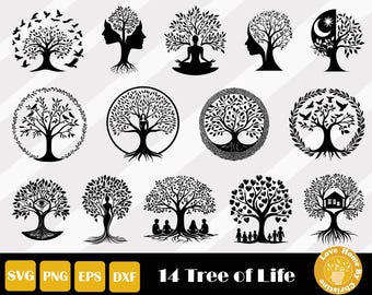 Tree Of Life Svg, Family Design Svg, Tree For Silhouette, Celtic Tree Of Life, Family Reunion Svg, Tree Cut File, Glowforge Cut Files