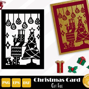 Kerst Sjabloon, Wenskaart Svg, Kerst Cut File, Vakantie Svg, Kerst Design Svg, Vakantie Kaarten Laser, Instant Download