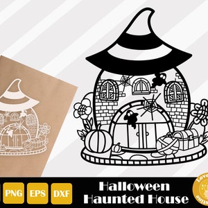Halloween Scene Svg, Haunted House Svg, Spooky House Svg, Halloween Clipart, Halloween Svg, Creepy House Svg, Instant Download