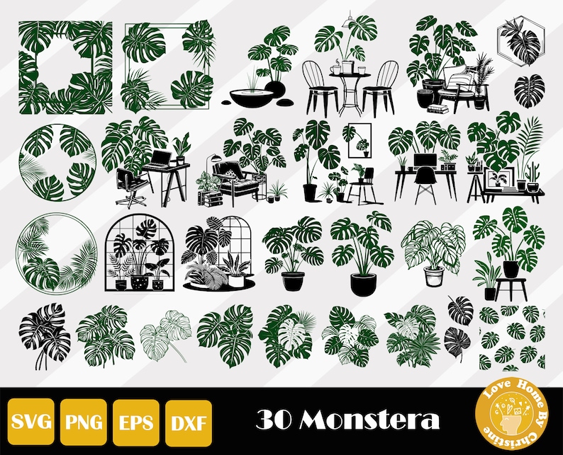 Monstera Svg, Tropical Leaves Svg, Palm Leaf Svg, Jungle Leaves Svg ...