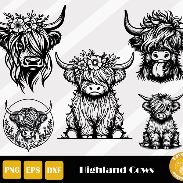 Highland Cow Svg, Cow Face Svg, Bull Head Svg, Highland Cow Png, Cow Head Svg, Highland Cow Clipart, Highland Heifer Svg, Instant Download