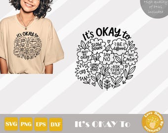 Its Ok Svg, Awareness Svg, Mental Health Svg, It's Okay Svg, Motivational Svg, Love Yourself Png, Kindness Svg, Its Ok Not To Be Ok