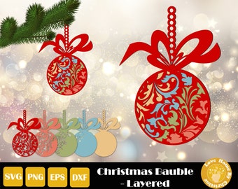 Christmas Bauble Svg, Christmas Ornament Svg, Christmas Cut File, Christmas Laser Cut, Round Ornament Svg, Christmas Sign, Instant Download