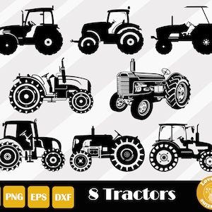 8 Farm Tractor Svg, Tractor Svg, Tractor Png, Tractor Vector, Farmer Shirt Svg, Tractor Design Svg, Farm Life Svg, Instant Download