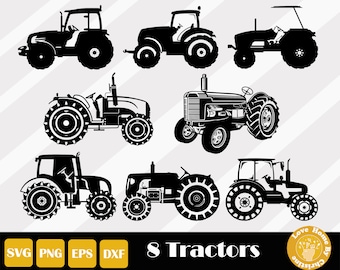 8 Farm Tractor Svg, Tractor Svg, Tractor Png, Tractor Vector, Farmer Shirt Svg, Tractor Design Svg, Farm Life Svg, Instant Download