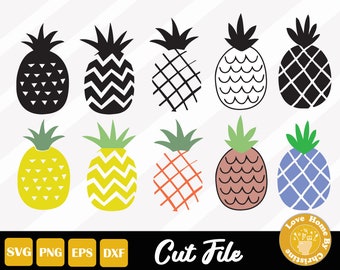 8 Ananas SVG Schnittdateien für Cricut Silhouette Dateien, Easy Cut, Direkter Download